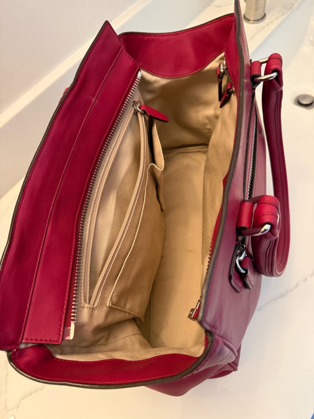 Coach 19890 dark red leather legacy medium, Candace tote shoulder bag - Picture 9 of 16